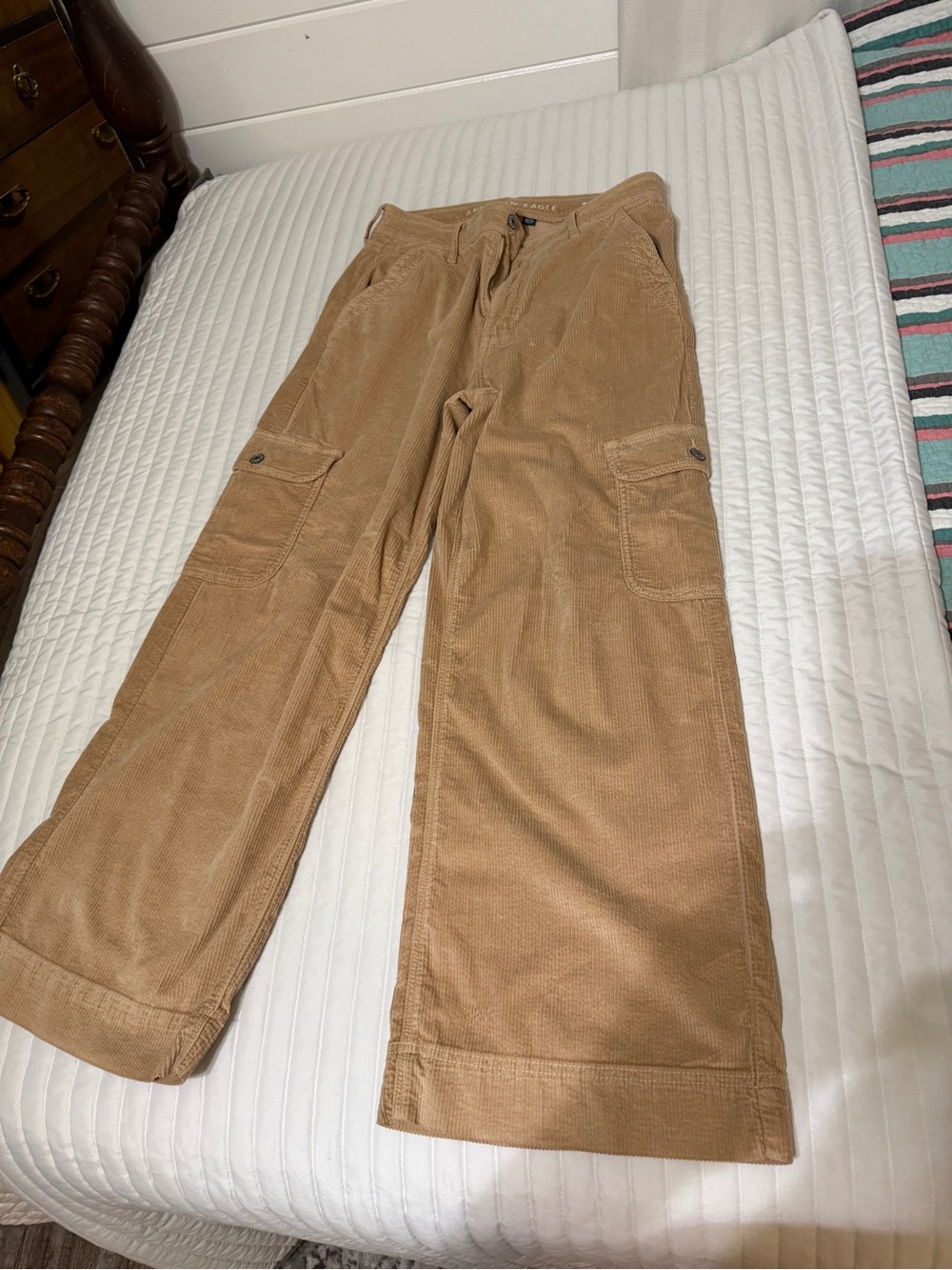 American Eagle Outfitters Tan Corduroy Cargo Joggers